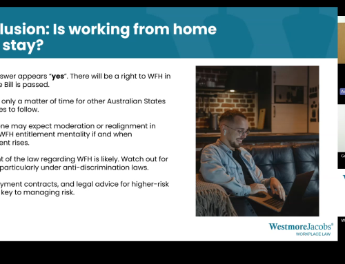 Webinar: “Why can’t I WFH?”: Legal Obligations, Expectations & Productivity